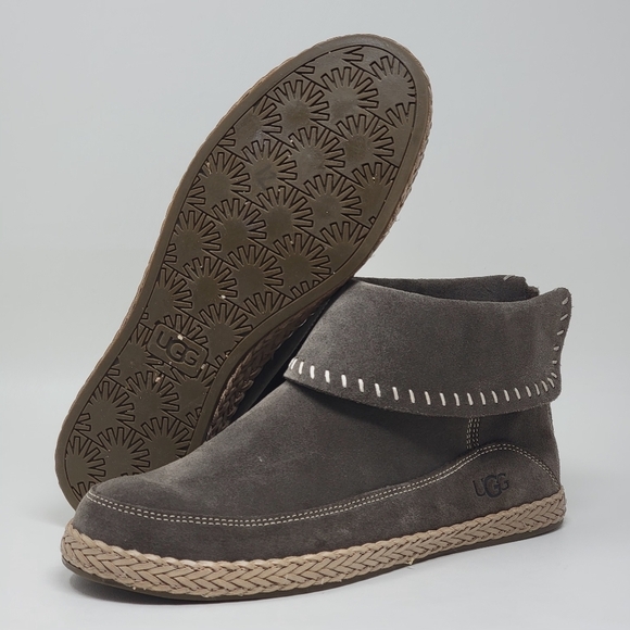 Ugg Varney Women's Size US 9 Gray Moccasin Suede Ankle Boho Bootie Shoes 1104653 - Picture 1 of 10